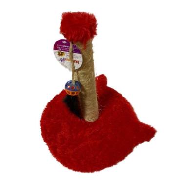 Imagem de Arranhador Torre Para Gatos Com Bola Pena - Vermelho.