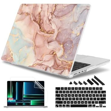 Imagem de May Chen Capa para M4 MacBook Pro de 14 polegadas A3112 A3401 Max A3185, M3 A2918 A2992, M2 A2779 M1 A2442, 2024 2023 2022 versão 2021, capa rígida de plástico com teclado Capa, texturas abstratas