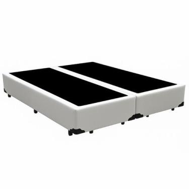Imagem de Cama Box King Bipartido 193203  Branco Base Reforçada - Fábrica de Tud