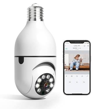 Imagem de Câmera de Segurança Wi-Fi, Rotação 360°, Detecção de Movimento, Alarme, Visão Noturna LED, Design Compacto