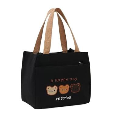 Imagem de Bolsa Térmica Fashion Para Marmita Quente e Frio Lancheira Para Passeio Escola Trabalho (Preto)