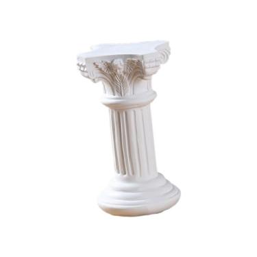 Imagem de Generic Pequena estátua de pilar romano, estatueta para casa, branca, decorativa, presente, suporte de vela, mini coluna grega para mesa, inauguração de casa, 5.8 Cm X 5.8 Cm X 11