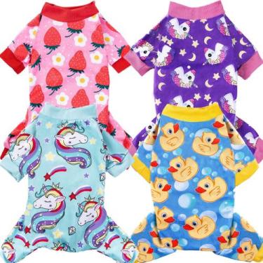 Imagem de Pijama para cães XPUDAC de 4 peças para roupas de Natal para cães pequ