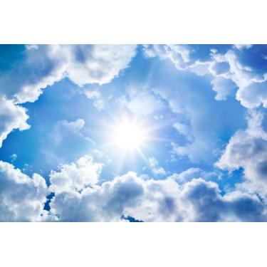 Imagem de Painel de Lona Céu Azul Sol entre Núvens - Fabrika de Festa, 150x100cm