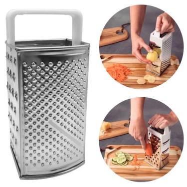 Imagem de Ralador Aço Inox Fatiador 4 Faces Legumes Verduras 20cm Viel
