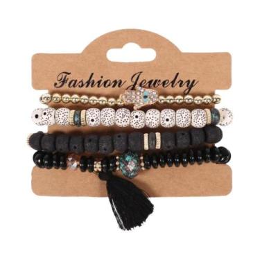Imagem de Conjunto De Pulseiras De Contas Coloridas Boêmias Para Mulheres E Home