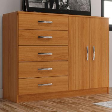 Imagem de Cômoda Tulum 2 Portas 5 Gavetas Cinamomo - Panorama Móveis