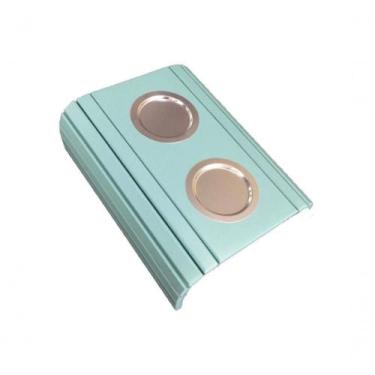 Imagem de Esteira Bandeja Para Braço Sofá Porta Copo Alumínio Azul Bebe - MA SOR