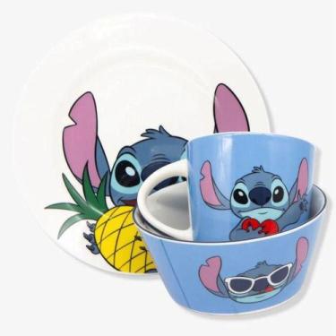 Imagem de Kit 3 Peças Bowl, Caneca E Prato Stitch Disney - ZONACRIATIVA