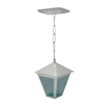 Imagem de Luminária De Teto Colonial Alumínio Fundido Branca 19x6cm - OURO MINAS