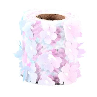 Imagem de Tule Rolls Rainbow Flowers Tulle Rolls Daisy Tulle Tecido Ribbons Malha Tecido Suprimentos para Casamento Birthday Ribbon (Gradiente Roxo)