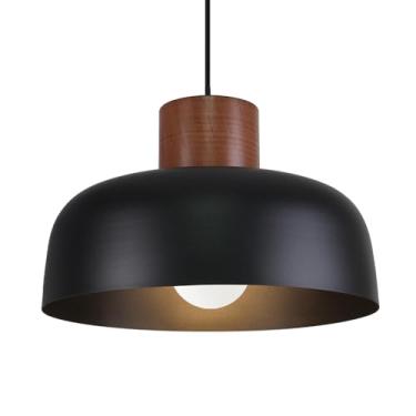 Imagem de JC TOPA Luzes pendentes de casa de fazenda moderna, luminária pendente de teto de metal preto de 30,5 cm para cozinha, ilha, sala de jantar, café