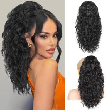 Imagem de Extensão de rabo de cavalo RONTAYA 18 cm de cabelo sintético preto fem
