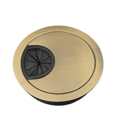 Imagem de Ilhós De Cabo De Mesa, Arrumadores De Cabos, Tampas De Orifícios De Porta, Tampa De Orifício De Fio De Liga De Zinco, Porta De Saída, Computador, Pc, Suporte De Lin, Antique Brass, 53mm