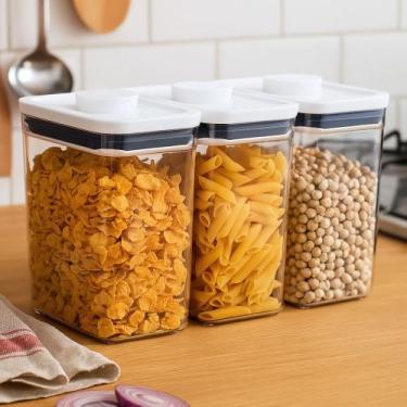 Imagem de Jogo 3 Potes Herméticos para Alimentos Oxo Pop 2.0 Retangular 1,6L Ved