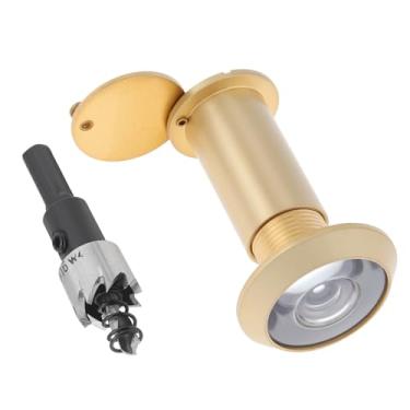 Imagem de HOJLKLD Olho mágico do visualizador de porta, orifício de espião de latão sólido de 200 graus com broca de 16 mm para portas de 1-1/5.1 cm a 2-3/20.3 cm, tubo de 5/8 polegadas de diâmetro com capa de