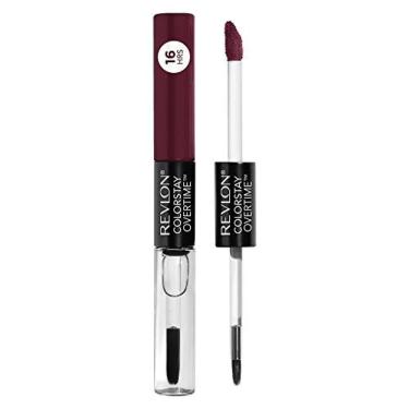 Imagem de  Colorstay overtime lipcolor, batom líquido de longa duração com brilho labial transparente, com vitamina E, em ameixa, 500 Limitess Black Cherry, 0.8