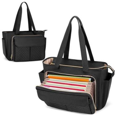 Imagem de Bolsa para professores LUXJA com área de arquivo de acordeão e capa pa