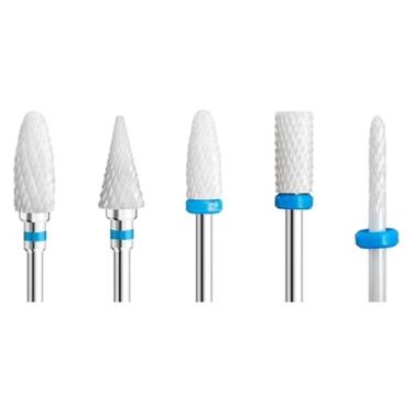 Imagem de 5 peças de cerâmica para arte de unhas, cortador rotativo, aparelho de limpeza para manicure, acessórios de máquina de trituração de unhas, ferramenta de gel de unha