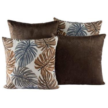 Imagem de Capa Almofada Estampada Jacquard Decorativas com Ziper 4 unidades