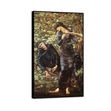 Imagem de SDYJ6GSW Edward Burne Jones Arte de parede Merlin Poster pinturas famosas reprodução de imagens romantismo decoração de parede Edward Burne Jones decoração de casa 60 x 100 cm (24 x 39 pol) moldura