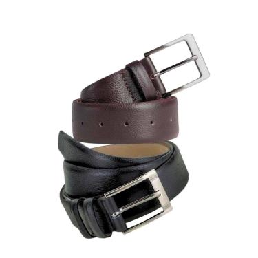 Imagem de Kit 02 Cintos Masculino Fasolo Couro - Marrom - 120