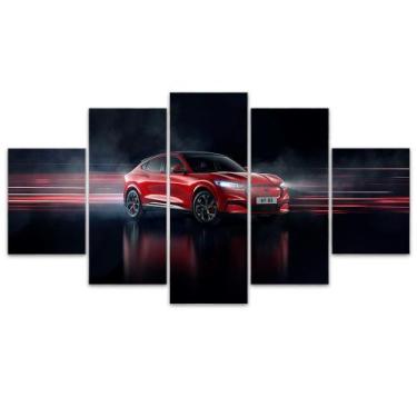 Imagem de Quadro Decorativo em Mosaico MDF Carro Vermelho 2 115x60cm - Império d