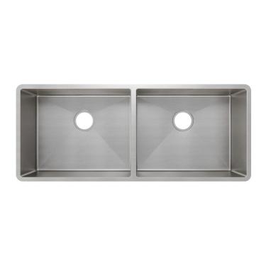 Imagem de Cuba Dupla Mekal Linha Retta LR-50/50 102x40 Aço Escovado