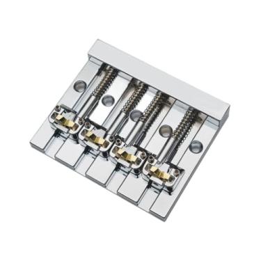Imagem de menolana Ponte de baixo de 4 cordas para guitarras elétricas, equipamento de fixação de componentes, acessórios de substituição para baixo fáceis de instalar, Prata