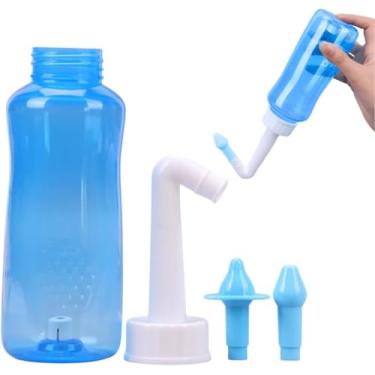 Imagem de Higienizador Nasal Cor Azul Para Crianças e Adultos Lavador de Nariz 300ml Previne Sinusite, Rinite e Alergias