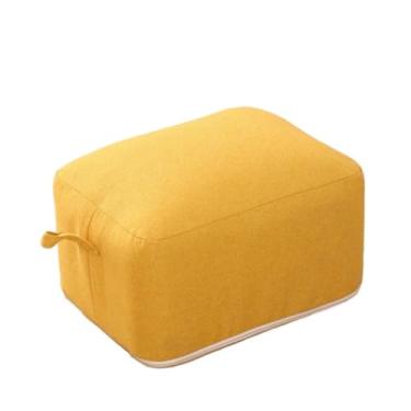 Imagem de pufe Almofada de chão para sala estar doméstica retangular sitable para quarto Futon removível e lavável Montes para sentar no da(Yellow)