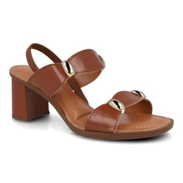 Imagem de Mississipi, Sandália Fem Mississipi Salto Bloco Marrom MF765 Tamanho:36;Cor:Marrom;Gênero:Feminino