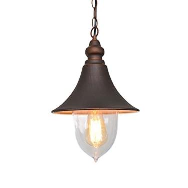 Imagem de Lustres, Lâmpada de lustre moderna LED, Lâmpada suspensa de ferro à prova d'água e ferrugem V-intage para ambientes externos, Luminária pendente de teto, Abajur de metal, Luminária