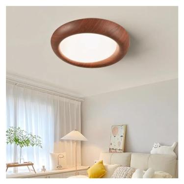 Imagem de Luminária de teto de madeira LED moderna para quarto, estudo e corredor, lâmpadas acrílicas resistentes à luz azul, lustres decorativos elegantes