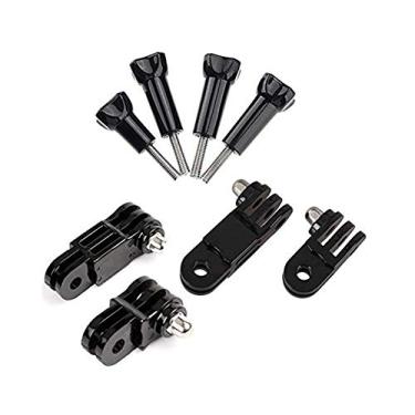 Imagem de Conjunto de adaptador de braço pivô de extensão ajustável de 3 vias - longo e curto reto 35 mm/50 mm Conversor de conector de juntas de direção inversa para GoPro 11/10/9/8/7/6/5 preto, câmeras de