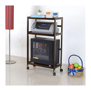 Imagem de URGDWEKJY Suporte de CPU PC Tower Stand com rodas, suporte de impressora móvel de 3 níveis com armazenamento, suporte de chão para PC com prateleiras abertas Suporte de CPU (B, 51 * 26 * 86 cm)
