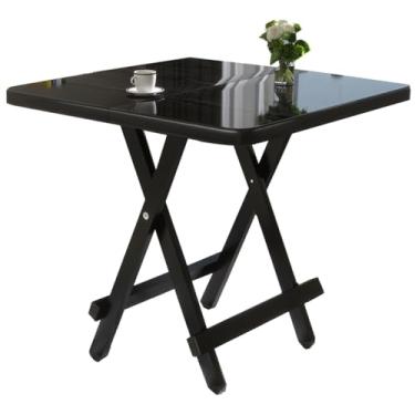 Imagem de Mesa dobrável quadrada dobrável mesa de madeira para computador para escritório em casa, piquenique, quintal, pernas dobráveis para 2 a 6 pessoas, mesa de jantar portátil (cor: /natural, tamanho: 70