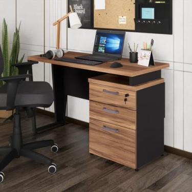 Imagem de Escrivaninha 120cm com 3 Gavetas Flex Multimóveis Cr25320 Sevilha/preto