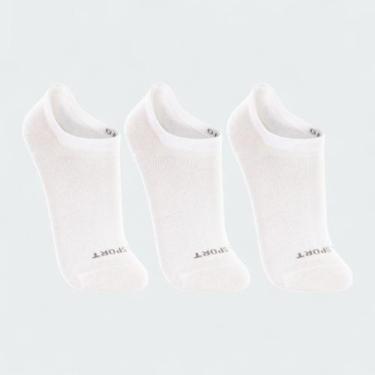 Imagem de Meia Lupo Sport Adulto Soquete Invisível (3 Pares) Unissex, P, Branco