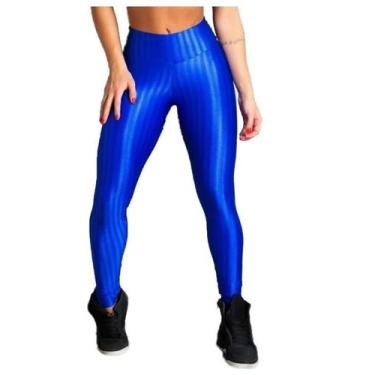 Imagem de Calça Poliamida 3d Cintura Alta Academia - wolfox, Azul,  G
