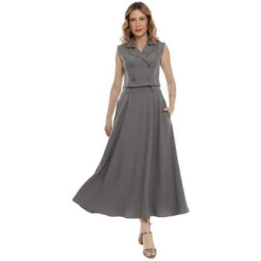 Imagem de Conjunto Feminino Evangélico Saia Longa e Colete Alfaiataria  Moderno,