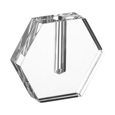 Imagem de Vaso Solitário Acrílico Hara Sextavado Transparente 13x15 cm