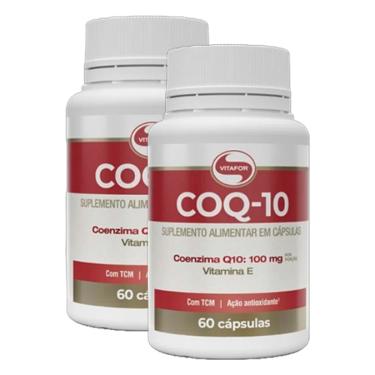 Imagem de Kit 2X: Coenzima Q10 CoQ10 100mg Vitafor 60 Cápsulas