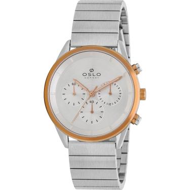 Imagem de Relógio Oslo Masculino Ref: Omtsscvd0018 S1sx Slim Cronógrafo Bicolor