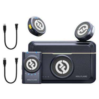 Imagem de Hollyland Lark M2 Microfone de Lapela sem Fio(2TX+1RX), Transmissão Sem Fio de 1000ft, 40H Tempo de Trabalho, Cancelamento de Ruído, Compatível com Camera, iPhone, Android, PC ao Vivo-Preto