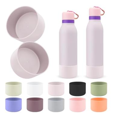 Imagem de BKBY 2 peças de bota de silicone compatíveis com Owala FreeSip Twist 680 g/510 g, capa inferior de manga protetora antiderrapante e antiarranhões para garrafa de água Owalaa FreeSip Twist