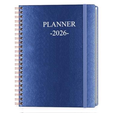 Imagem de Planner 2026 – Agenda semanal e mensal funciona de janeiro de 2026 a dezembro de 2026, 21,6 x 28 cm, abas de 12 meses, bolso interno, capa de couro PU com encadernação de fio duplo, planejadores