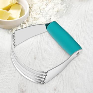 Imagem de Cortador de massa de aço inoxidável/liquidificador de massa para crostas de torta escamosa, biscoitos - ferramenta de cozimento multiuso, azul