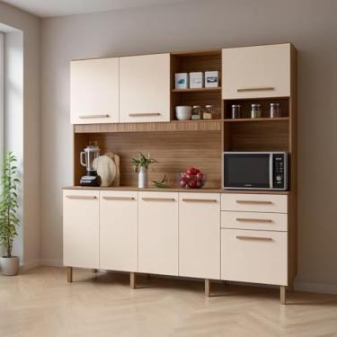 Imagem de Cozinha Completa 8 Portas Armário e Balcão c/Pés Reguláveis - Arenas