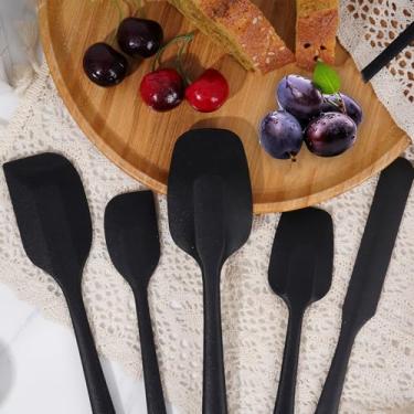 Imagem de Conjunto de 5 espátulas de silicone – espátulas raspadoras de cozinha de alta resistência ao calor, espátula de borracha de grau alimentício, ferramentas de cozinha perfeitas para cozinhar, misturar e
